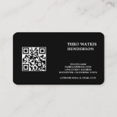 Black white qr cod edit visitenkarte (Rückseite)