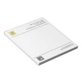 Black White QR Code Business Logo Modern  Notizblock (angewinkelt)