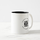 Black White QR Code Business Logo Promo mug Zweifarbige Tasse (VorderseiteRechts)