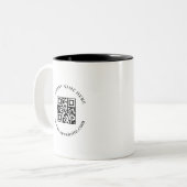 Black White QR Code Business Logo Promo mug Zweifarbige Tasse (Vorderseite Links)