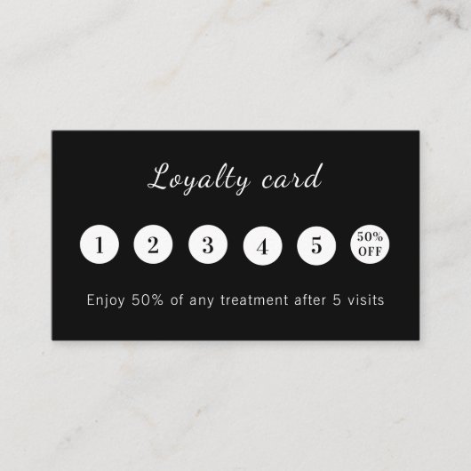 Black white qr code business logo treuekarte (Vorderseite)