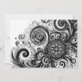 Black & White Quinceañera Girl Einladung (Rückseite)