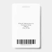 Black White Red Corporate Employee ID Badge Ausweis (Back)