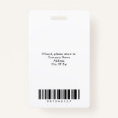 Black White Red Corporate Employee ID Badge Ausweis (Rückseite)