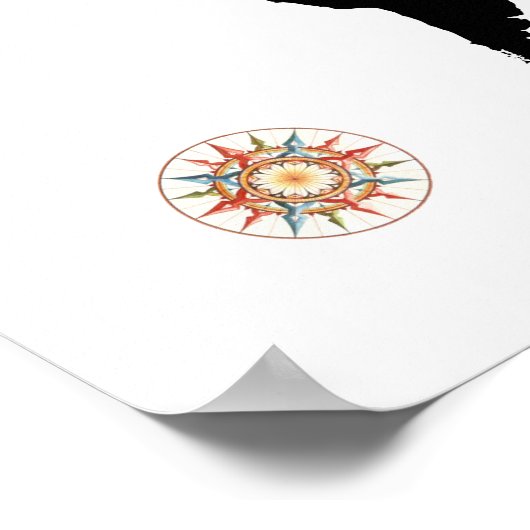 Black-White Reise world_map Poster (Ecke)