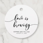 Black & White Relax Script Liebe ist Brauing Weddi Geschenkanhänger (Vorderseite)