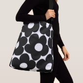 Black & White Retro Daisies #1 #decor #art Tragetaschen Mit Langen Trägern (Von Nahem)