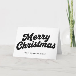 Black & White Retro Script Merry Christmas Feiertagskarte