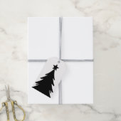Black & White Reversable Doodle Christmas Tree Geschenkanhänger (Mit Garn)