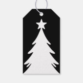 Black & White Reversable Doodle Christmas Tree Geschenkanhänger (Rückseite)