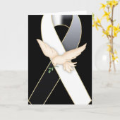 Black & White Ribbon w. Taubheitskarte Karte (Gelbe Blume)