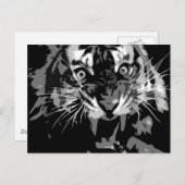 Black & White Roaring Tiger Postkarte (Vorne/Hinten)