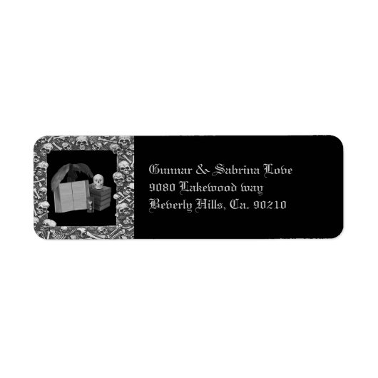 Black & White Romance Skull Spellbook Hochzeit (Vorne)
