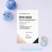 Black White, Rose Gold Hair Salon Open House Flyer (Einzeln)