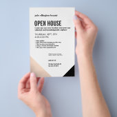Black White, Rose Gold Hair Salon Open House Flyer (Handgriff)
