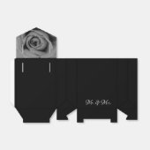 Black & White Rose Mr & Mrs Wedding Zent Gefallen Geschenkschachtel (Ungefaltet)