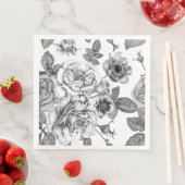 Black & White Rose Musterpapier Napkin Serviette (Beispiel)