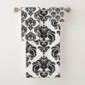 Black & White Royal Glam Damask Badhandtuch Set (Insitu)