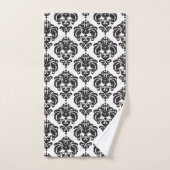 Black & White Royal Glam Damask Badhandtuch Set (Handtuch)