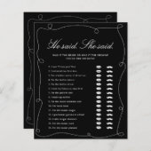 Black & White sagte er. Sie sagte Brautparty Game (Vorne/Hinten)