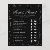 Black & White sagte er. Sie sagte Brautparty Game (Vorderseite)