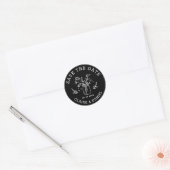 Black & White Save the Date Mason Jar Blume Runder Aufkleber (Umschlag)