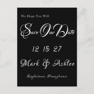 Black & White Save the Date Post Card Postkarte