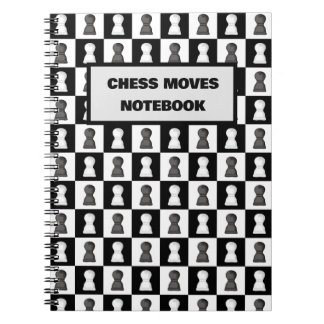 Black & White Schach Board Schach Moves Journal Notizblock