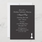 Black & White Schach Geburtstagsparty Einladung (Rückseite)