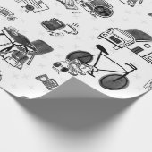 Black & White School Doodle Geschenkpapier (Ecke)