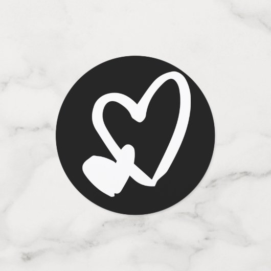 Black & White Script Mr. und Mr. Hearts Wedding Konfetti (Klein Vorderseite)