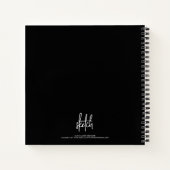Black White Script Name Personalized Sketchbook Notizblock (Rückseite)