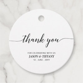 Black & White Script Party Vielen Dank Geschenkanhänger