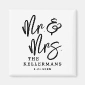 Black White Script Wedding Favor Magnet (Vorne)