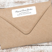 Black White Script Wedding Return Address