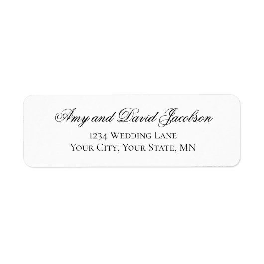 Black White Script Wedding Return Address (Vorne)