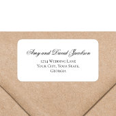 Black White Script Wedding Return Address Adressaufkleber