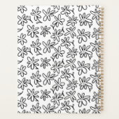 Black & White Seamless Floral Year Planner Planer (Rückseite)