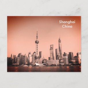 Black & White Shanghai Vintage Reise Tourismus Ad Postkarte