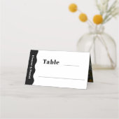 Black & White Side Wave Foto Hochzeitsstimmung Tis Platzkarte (Rückseite)