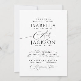 Black & White Simple Calligraphy Trendy Wedding Einladung