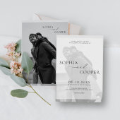 Black & White Simple Overlay Foto Wedding Einladung