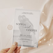 Black & White Simple Overlay Foto Wedding Einladung