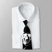 Black & White Skull Neck Tys Krawatte (Gebunden)