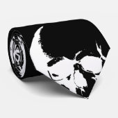Black & White Skull Neck Tys Krawatte (Gerollt)
