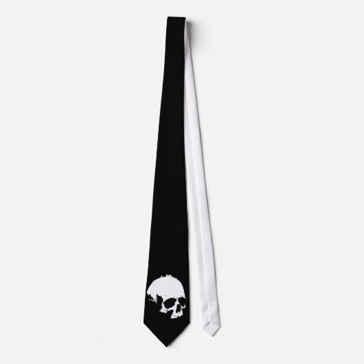 Black & White Skull Neck Tys Krawatte (Vorderseite)