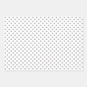 Black & White Small Polka Dot Party oder Weihnacht Geschenkpapier Set (Vorderseite 3)