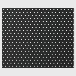 Black & White Small Polka Dot Party Weihnachtsgesc Geschenkpapier