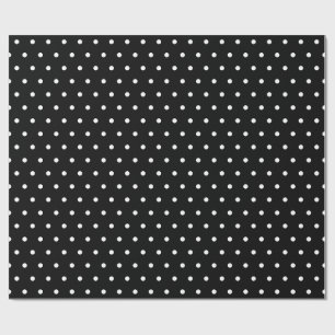 Black & White Small Polka Dot Party Weihnachtsgesc Geschenkpapier