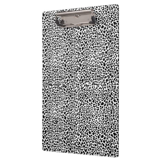 Black & white snow leopard print klemmbrett (Links)